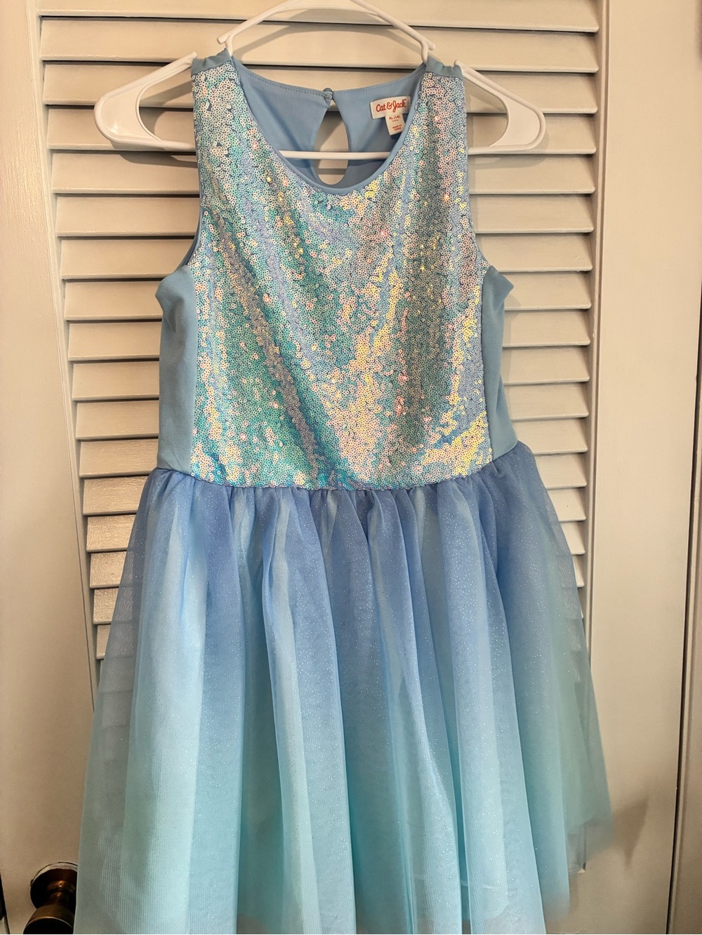 Cat & Jack Iridescent Light Blue Sequin Tulle Costume Dress